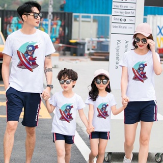 Marvel Avengers Captain America SPIDERMAN Family Shirts Summer Short Sleeve Fashion Tee Shirts Drop Ship_01