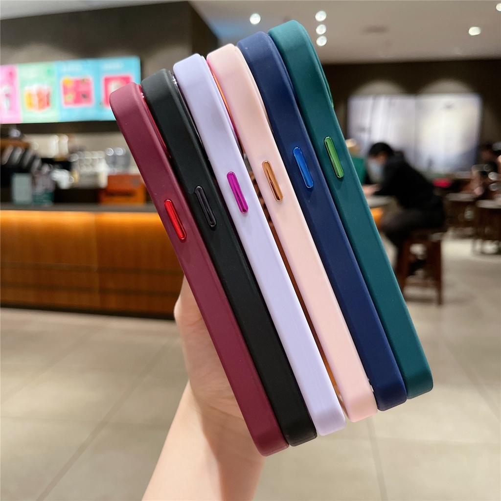 เคสหลังด้านขอบสี-ขอบสีกล้อง-ใช้สำหรับ-vivo-y36-v17-y53-y95-y91-y91i-y93-y53-y71-เคสหลังใสขุ่นกันกระแทก