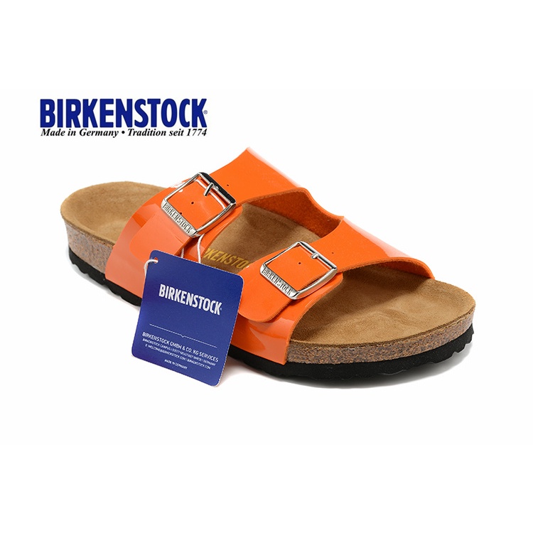 original-birkenstock-slippers-birkenstock-two-button-orange-mirror-sandals-34-43