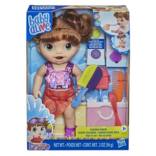 Baby Alive Sunshine Snacks Doll, Eats and Poops, Summer-Themed Waterplay Baby Doll F1681 Baby Alive Sunshine ตุ๊กตาเด็กทารกกินและเซ่อ ธีมฤดูร้อน F1681