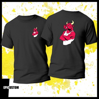 Bull Design Front and Back Graphic Tee 100% Cotton Unisex T-Shirt Black White Grey Maroon Red_04