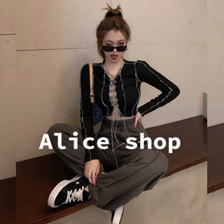 Alice  เสื้อครอปแฟชั่น เสื้อครอปหญิง  High quality Korean Style ทันสมัย Unique A29J0F8 36Z230909