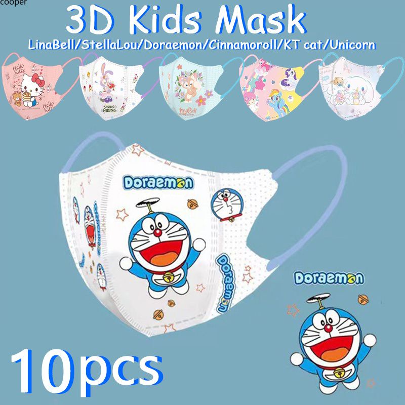 ในการจัดส่ง-หน้ากากเด็ก10ชิ้นแต่ละห่อหน้ากากทิ้งญี่ปุ่น3d-การ์ตูนเด็กหน้ากากที่มีคุณภาพสูงและระบายอากาศ