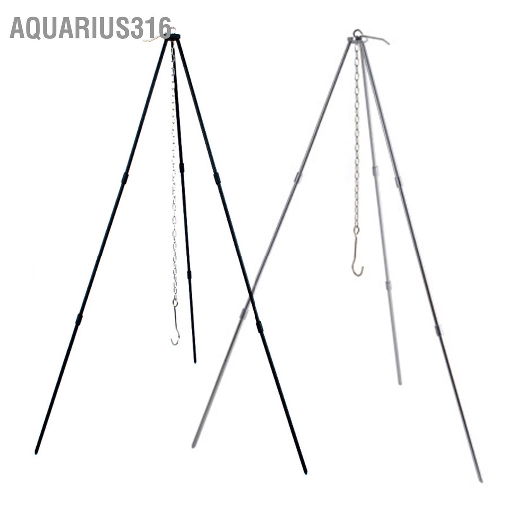 aquarius316-ขาตั้งกล้องทำอาหาร-ขาตั้งกล้องแคมป์ไฟแบบพับได้-พร้อมโซ่และกระเป๋าถืออลูมิเนียมอัลลอยด์สำหรับทำอาหารกลางแจ้ง