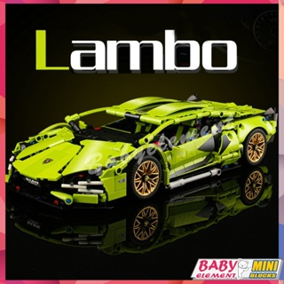 J2002 Lamborghini 1:14 Sián FKP 37 บล็อคตัวต่อ โมเดลรถสปอร์ต ของเล่นสําหรับเด็ก