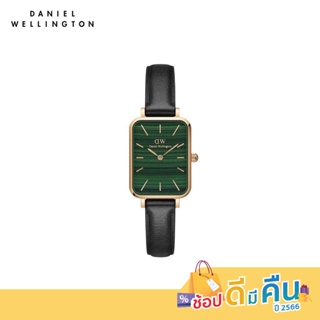 (ทักแชทรับโค้ด) Daniel Wellington นาฬิกาข้อมือ QUADRO Sheffield RG Green สีดำ