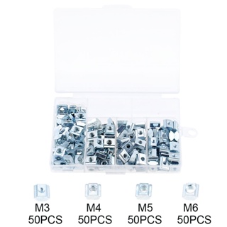 น็อตสไลด์ บล็อกตัว T M3 M4 M5 M6 ทรงสี่เหลี่ยม สําหรับยึดช่อง T อลูมิเนียม 2020 200 ชิ้น ต่อกล่อง