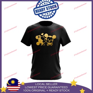 ☍✗☂[70% Mega Sales !] GOLD EDDITION MICKEY MOUSE COUPLE TSHIRT BAJU LELAKI PEREMPUAN 100% COTTON