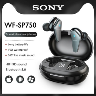Sony WF SP750 ชุดหูฟังไร้สาย บลูทูธ V5.0 พร้อมกล่องชาร์จ สําหรับเล่นกีฬา
