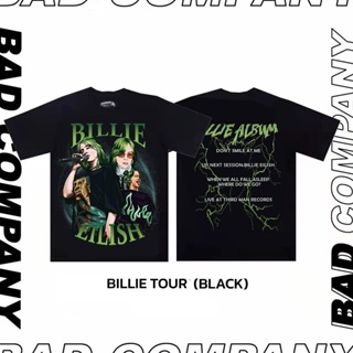  ใหม่เอี่ยมเสื้อทัวร์ Badass girl เสื้อยืดสกรีนลาย "Billie blackpink" เสื้อยืดแนวสตรีทแฟชั่นชายและหญิงเสื้อยืดการ์ตู