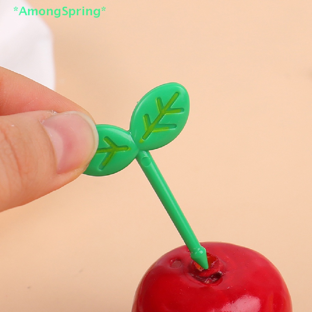 amongspring-gt-ใหม่-ส้อมจิ้มผลไม้-รูปการ์ตูนใบไม้-ขนาดเล็ก-สําหรับตกแต่งเค้ก-ขนมหวาน-อาหาร-8-ชิ้น
