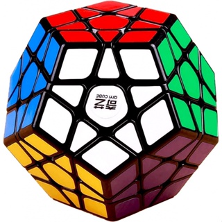 Qiyi ของเล่นปริศนา รูบิค Megaminx Speed Cube, Pentagonal Dodecahedron Cube (Qiheng สีดํา)