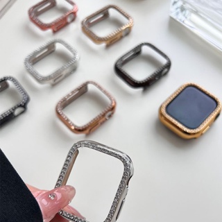 เคสป้องกัน PC ประดับพลอยเทียม สําหรับ Apple Watch Series Ultra 8 SE 7 6 5 4 3 2 1 iWatch 38 40 41 42 44 45 49 มม.