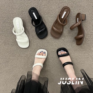 JUSLIN รองเท้าแฟชั่นผู้หญิง รองเท้าแตะ สะดวกสบาย สไตล์เกาหลี แฟชั่น FEB1305