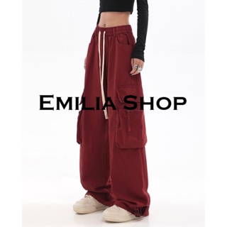 EMILIA SHOP  กางเกงขายาว กางเกงเอวสูงเสื้อผ้าแฟชั่นผู้หญิงTN220174 0223