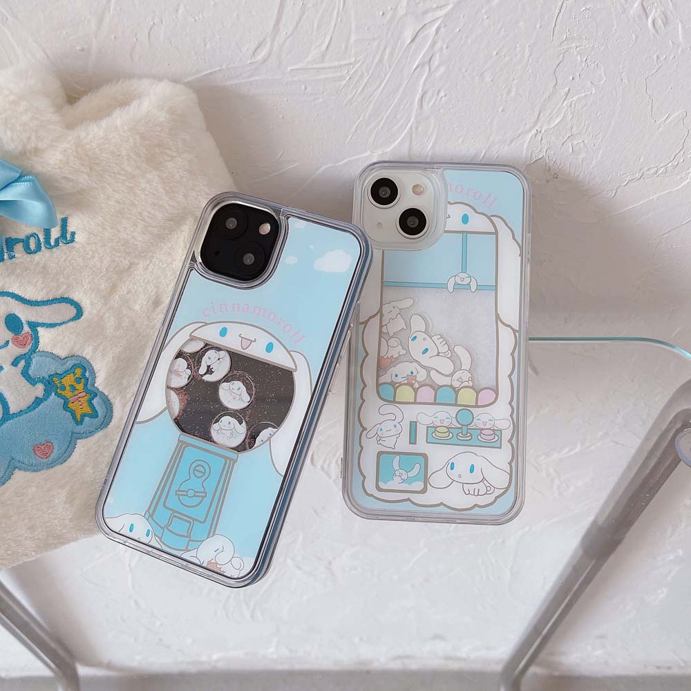 เคสโทรศัพท์มือถือแบบใส-กันกระแทก-มีทรายไหล-ลายสติกเกอร์-cinnamoroll-น่ารัก-สําหรับ-iphone-14promax-12promax-13promax-12-11-11pro-11promax-xs-xr-xsmax-7plus-8plus-14-14pro-14plus