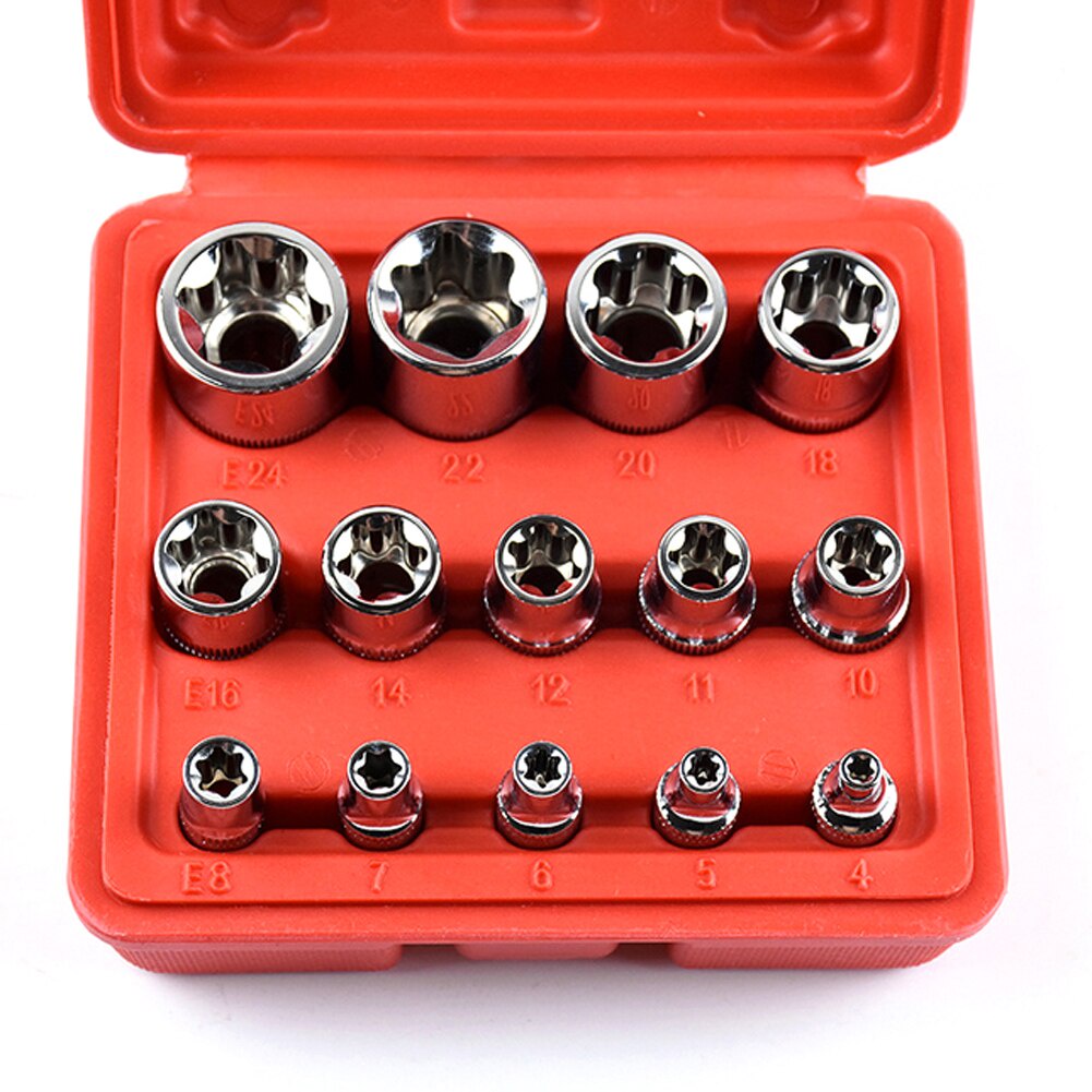 dn0 Torx Star Bit SOCKET Tamper PROOF 14pcs E4-E24 ชุดหญิง E ประเภทซ็อก ...