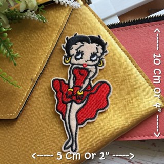 Betty Boop การ์ตูน ตัวรีดติดเสื้อ อาร์มรีด อาร์มปัก ตกแต่งเสื้อผ้า หมวก กระเป๋า แจ๊คเก็ตยีนส์ Movie Embroidered Iron ...