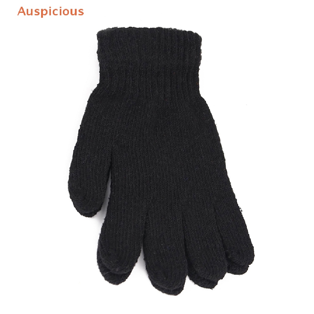 มงคล-1-คู่-สีดํา-ถุงมือทุกนิ้ว-สําหรับผู้หญิงและผู้ชาย-ถุงมือผ้าฝ้ายถัก-ขนสัตว์-ฤดูหนาว-ถุงมือออกกําลังกายที่อบอุ่น