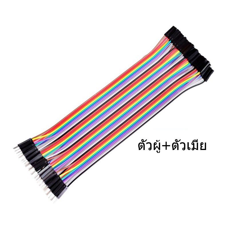 สายจัมป์-10-15-20-30-cm-40p-สายแพจัมป์-jumper-wire-bread-board-rehearsal-2-54mm-dupont-line