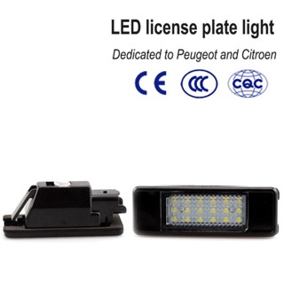 ไฟติดป้ายทะเบียนรถยนต์ LED Citroen C2 C3 C4 C5 C6 C8 DS3 2 ชิ้น