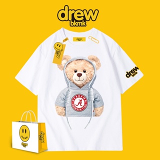 Drew bear T-shirt ins Europe and America fog high street style smiling face short-sleeved fried street couple short_01