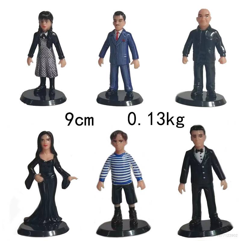 nice-โมเดลฟิกเกอร์-the-addams-family-action-figure-wednesday-addams-ของเล่นสําหรับเด็ก-ตกแต่งบ้าน-โต๊ะ-เก็บสะสม-6-ชิ้น