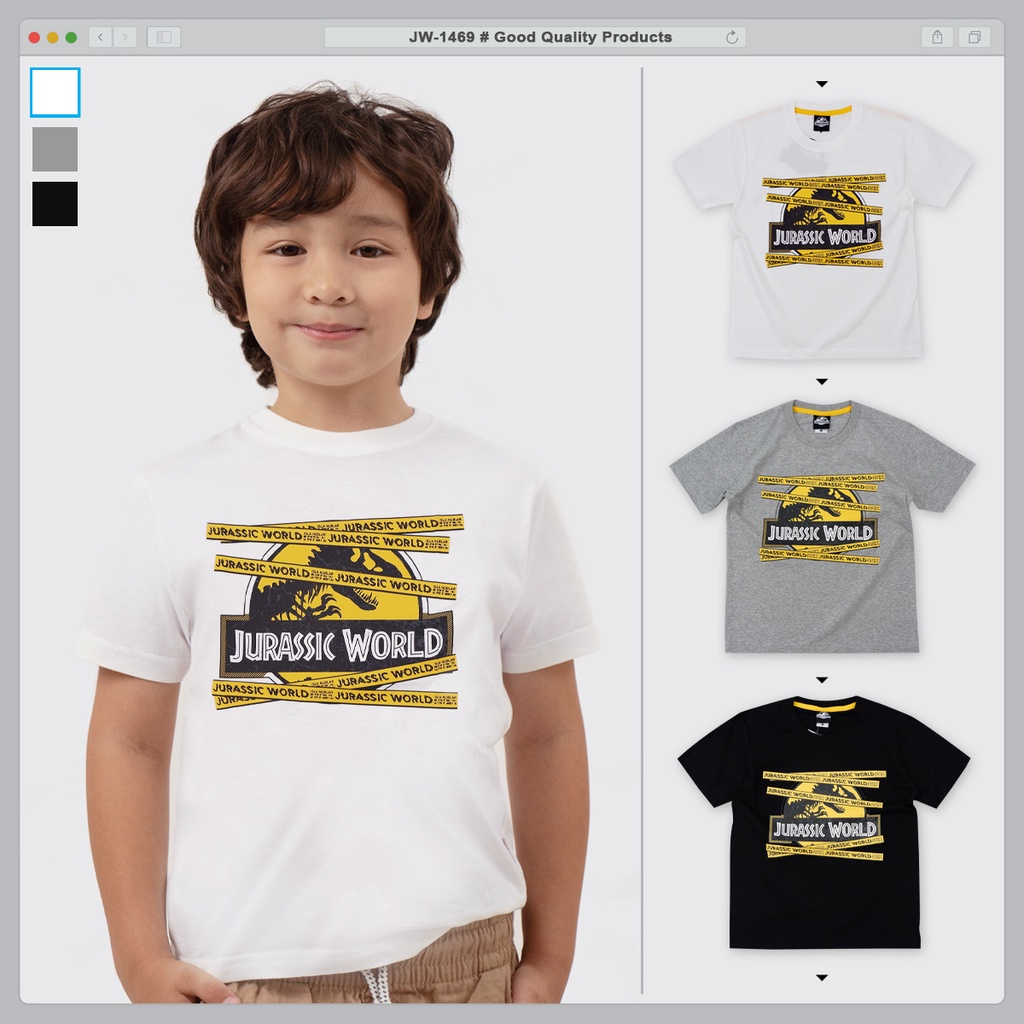 jw-1469-coolplanet-เสื้อยืดเด็กคอกลม-ลาย-jurassic-ลิขสิทธิ์แท้