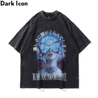 เสื้อยืดแขนสั้น ผ้าฝ้าย ทรงหลวม พิมพ์ลายกราฟฟิค Dark Icon สไตล์ฮิปฮอป ฮาราจูกุ ญี่ปุ่น โอเวอร์ไซซ์ สําหรับผู้ชาย 20_04