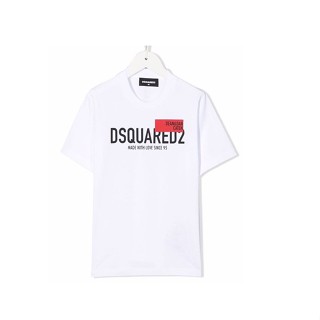 Dsquared2 ใหม่ เสื้อยืดลําลอง ผ้าฝ้าย แขนสั้น คอกลม พิมพ์ลาย ใส่สบาย แฟชั่นสําหรับสตรี
