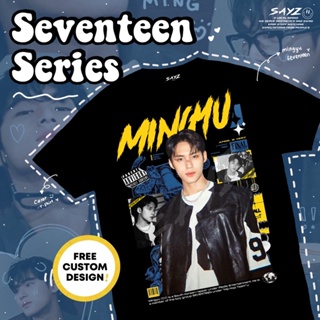 【HOT】(+ Freebies) เสื้อยืด พิมพ์ลาย Seventeen Series Mingyu Scoup Dino สไตล์เกาหลี