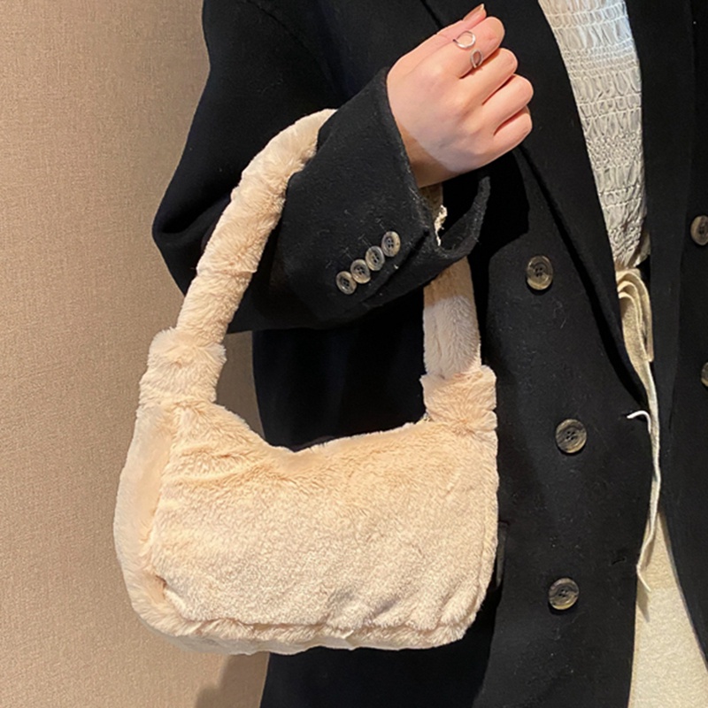 asaka-กระเป๋าสะพายไหล่-กระเป๋าถือ-ทรงคลัทช์-แบบนิ่ม-ประดับขนเฟอร์-เรียบง่าย-แฟชั่นฤดูหนาว-สําหรับสตรี