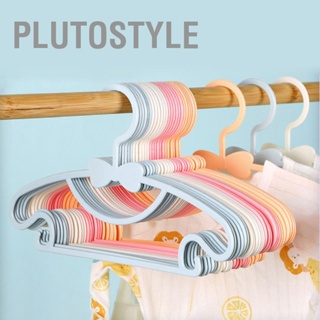 Plutostyle ไม้แขวนเสื้อพลาสติก แบบหนา ประดับโบว์ สําหรับเด็กวัยหัดเดิน 10 ชิ้น