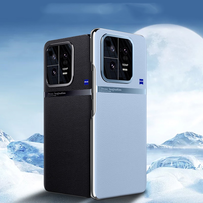 สําหรับ-xiaomi-13-pro-เคสหนังแท้-หรูหรา-เลนส์กล้อง-โลหะ-ชุบ-ป้องกัน-ฝาครอบ-บาง