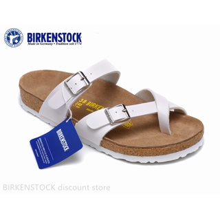 【Original】Birkenstock Mayari Mens/Female Classic Cork White Matte White Bottom Sandals Slippers 34-46
