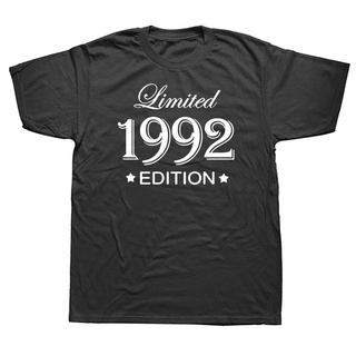 Cotton T-Shirt Funny 30 Year Old Gifts Vintage 1992 Limited Edition Birthday T Shirts Graphic Streetwear Short Slee_03