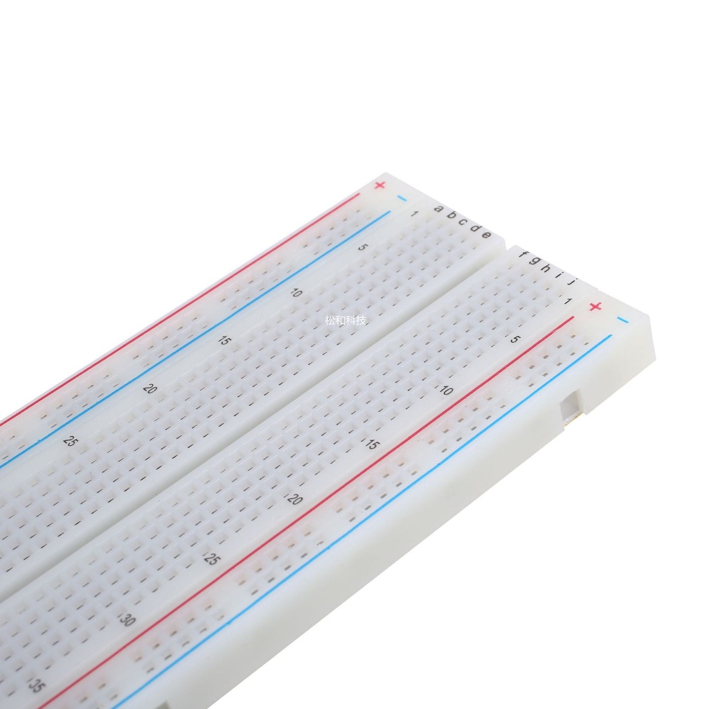 บอร์ดทดลองวงจร-830-รูเสียบ-breadboard-protoboard-830-holes-16-5-x-5-5-cm-photoboard-แผงวงจรทดลอง-โฟโต้บอร์ด