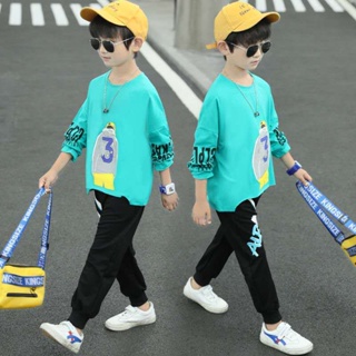 ชุดเซต 2 ชิ้น เสื้อผ้าเด็กโต เสื้อผ้าเด็กชาย-หญิง ชุดเด็กชายสไตล์เกาหลี รุ่น