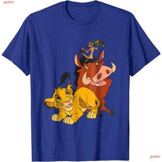 เสื้อยืดผู้ชายและผู้หญิง Disney The Lion King Young Simba Timon And Pumbaa T-Shirt Mens Womens T-shirts_05