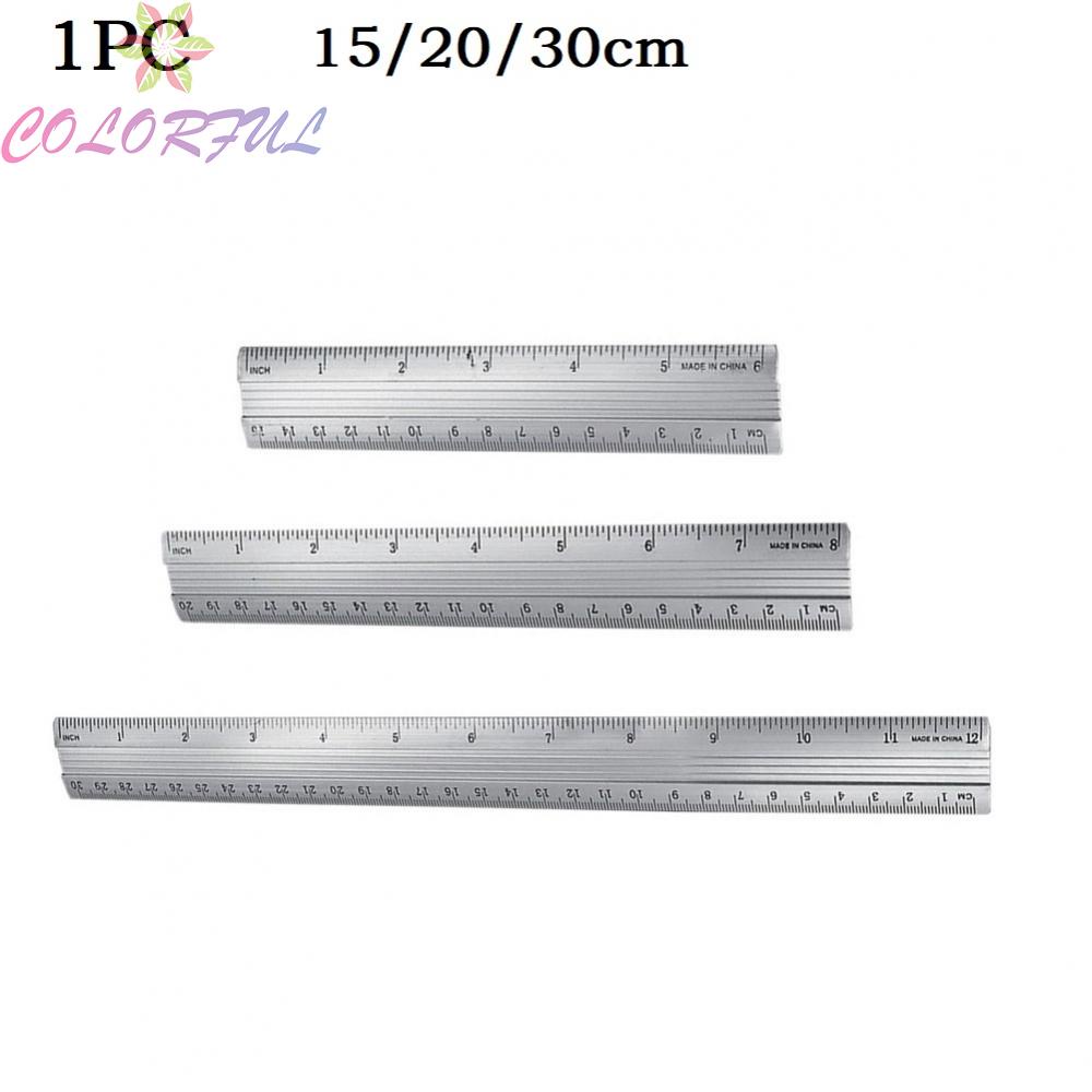 colorful-ruler-straight-ruler-aluminum-alloy-dual-scale-silver-dual-scale-ruler