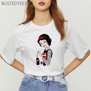 Tee Blouses-Fashion Women Snow White Princess Print Funny T-Shirt Summer Short Sleeve_01