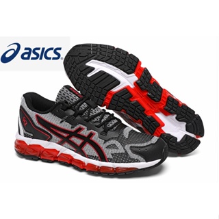 Asics 6th generation mens outdoor sports cushioning running shoes black gray red