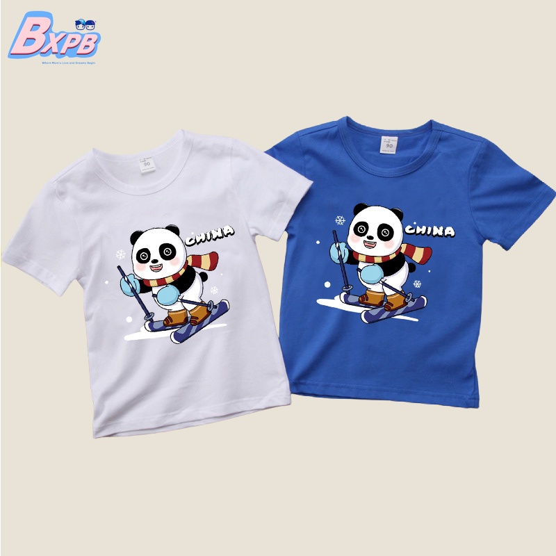 bxpb-เสื้อยืดแขนสั้น-ผ้าฝ้าย-พิมพ์ลายการ์ตูนแพนด้า-สวมใส่สบาย-แฟชั่นสําหรับเด็กผู้ชาย-ผู้หญิง-อายุ-3-15-ปี