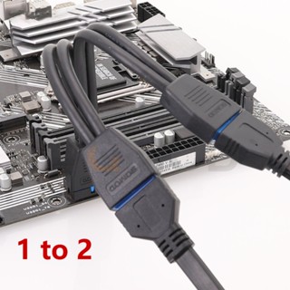 QJ USB 3.0 19 Pin/20Pin Header 1 to 2 Extension Splitter Cable for PC Motherboard