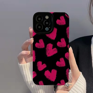 เคสโทรศัพท์มือถือแบบนิ่ม กันกระแทก ลายหัวใจ Doodle Pink สําหรับ iphone 6 7 8plus 11PRO max 11 12 13 14 Promax X max