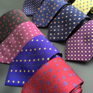 Blue Brown Red Navy Silk Neck Ties Fashion Small Floral Men Neckties Classic Paisley Flower Ties