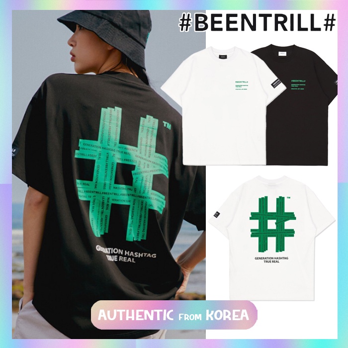 beentrill-dragon-green-taping-hash-tag-oversized-fit-short-sleeved-t-shirt-ba222ts011-01