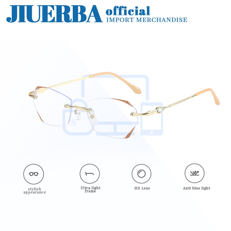 jiuerba-ใหม่-แว่นตาอ่านหนังสือ-ไร้ขอบ-โลหะ-คุณภาพสูง-ป้องกันการแผ่รังสี-นําเข้า-แบรนด์แฟชั่น-สําหรับผู้หญิง