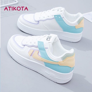 Atikota รองเท้าผ้าใบ รองเท้าวิ่ง Atikota พื้นนิ่ม ระบายอากาศได้ดี สีขาว แฟชั่นสําหรับนักเรียนผู้หญิง