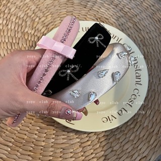 สินค้าใหม่ ที่คาดผม ประดับอัญมณี พลอยเทียม ขอบกว้าง ระดับไฮเอนด์ สําหรับผู้หญิง 2023